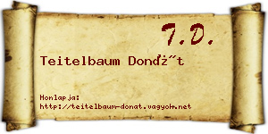 Teitelbaum Donát névjegykártya