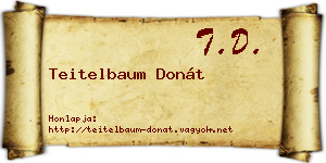 Teitelbaum Donát névjegykártya